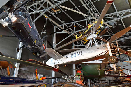 Le Bourget; France - july 31 2021: an Autogire Cierva C 30 helicopter in the air and space museum