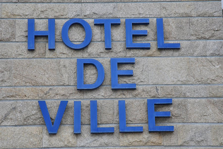 Audierne; France - May 16 2021: the town hallのeditorial素材