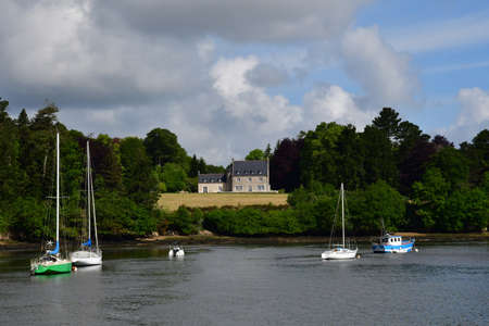 Finistere; France - may 16 2021: a beautiful castle between Benodet and Quimper on the Odet riverのeditorial素材
