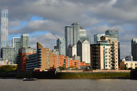 London; England - October 21 2021: a fluvial cruise on the Thames riverのeditorial素材