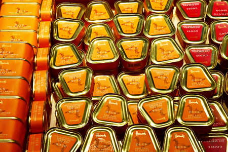 London; England - October 21 2021: Harrods, a famous department storeのeditorial素材