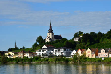 Rhine Valley; Germany- August 11 2021: a cruise between Strasbourg and Mainzのeditorial素材