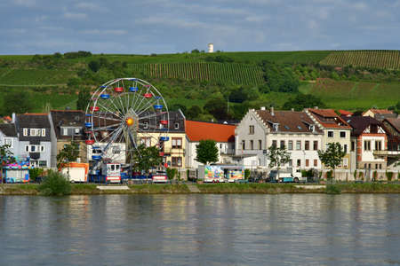 Rhine Valley; Germany- August 11 2021: a cruise between Strasbourg and Mainzのeditorial素材