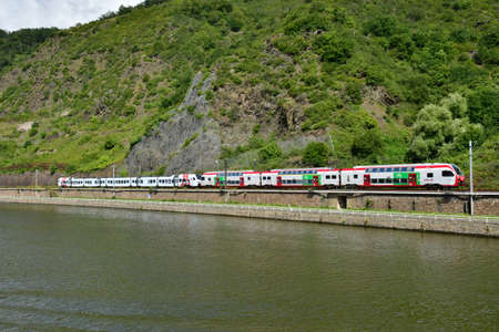 Moselle valley; Germany- August 11 2021: the valley of vineyardのeditorial素材