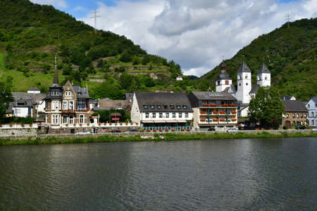 Moselle valley; Germany- August 11 2021: the valley of vineyardのeditorial素材
