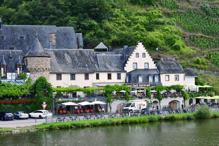 Moselle valley; Beilstein, Germany- August 11 2021: the valley of vineyardのeditorial素材