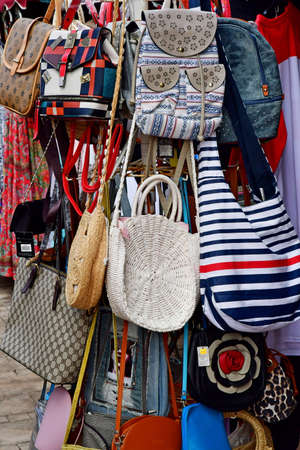 Croatia; France - June 23 2021: bag store in the city of Cavtat in Balkanのeditorial素材