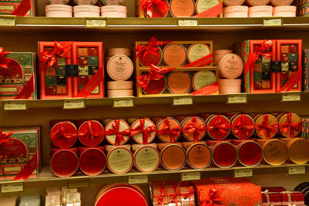 London; England - October 21 2021: Harrods, a famous department storeのeditorial素材