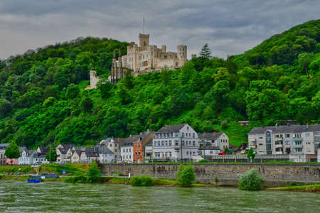 Rhine Valley; Germany- August 11 2021: the Stotzenfels castle near Coblenzのeditorial素材