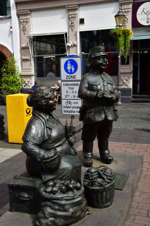 Koblenz; Germany- August 11 2021: statue in the picturesque city in summerのeditorial素材