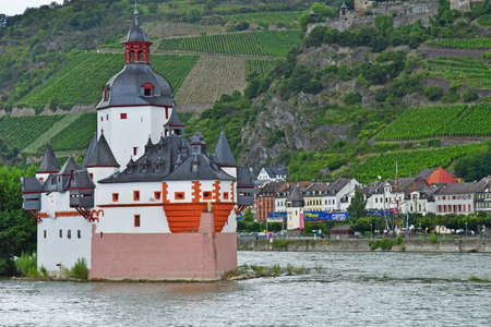 Rhine Valley; Germany- August 11 2021: the Pfalzgrafenstein castleのeditorial素材