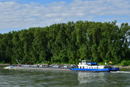 Rhine Valley; Germany- August 11 2021: a cruise between Strasbourg and Mainzのeditorial素材