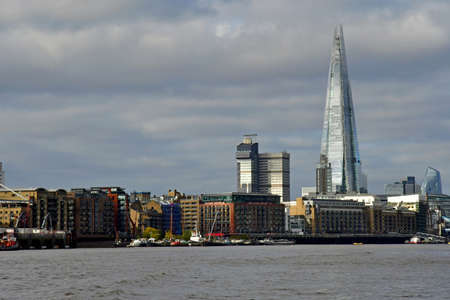 London; England - October 21 2021: a fluvial cruise on the Thames riverのeditorial素材