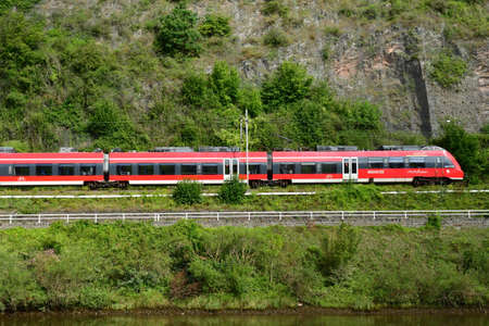 Moselle valley; Germany- August 11 2021: the valley of vineyardのeditorial素材
