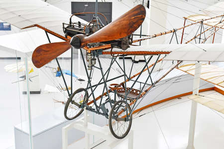 Le Bourget; France - July 31 2021: a Santos Dumont 20 Demoiselle in the air and space museumのeditorial素材