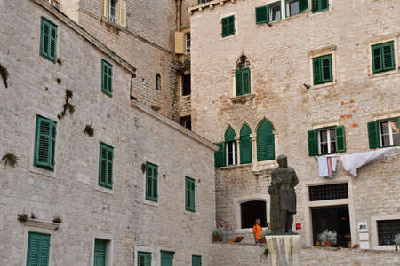 Sibenik,Croatia; - September 5 2021: the picturesque city centerのeditorial素材