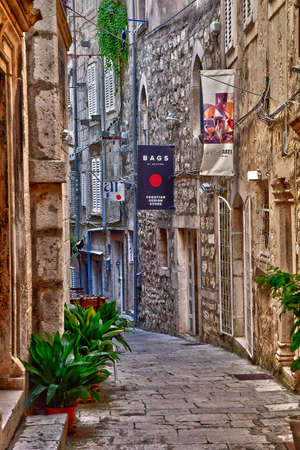 Korcula, Croatia- september 3 2021: the picturesque town in summerのeditorial素材