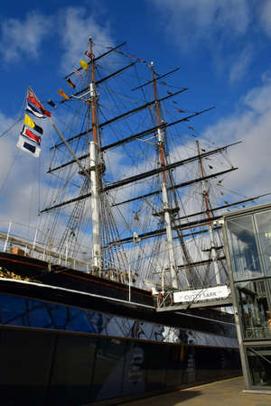 London; England - October 21 2021: the Cutty Sark boat in the City of Greenwichのeditorial素材