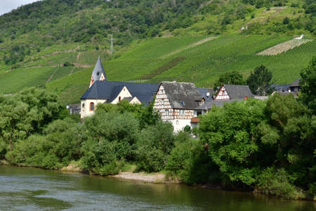 Moselle valley; Germany- August 11 2021: the Treis Karden areaのeditorial素材