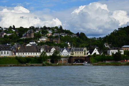 Koblenz; Germany- August 11 2021: the Rhine riversideのeditorial素材