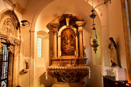 Korcula, Croatia- September 3 2021: the picturesque town wallsのeditorial素材