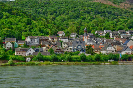 Rhine Valley; Germany- August 11 2021: the valley of medieval castlesのeditorial素材