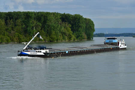 Rhine Valley; Germany- August 11 2021: a cruise between Strasbourg and Mainzのeditorial素材