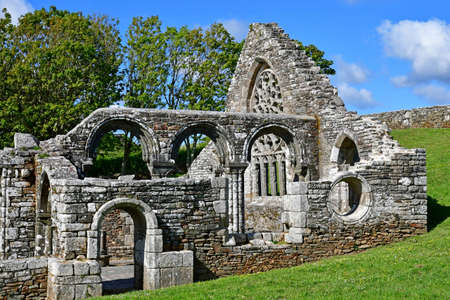 Plovan; France - May 16 2021: ruin of the Languidou chapelのeditorial素材