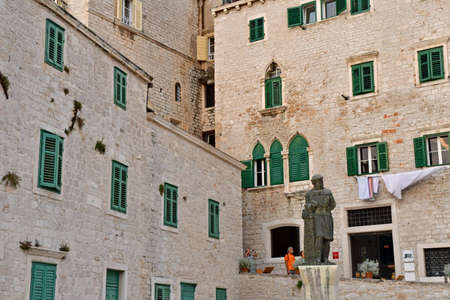 Sibenik,Croatia; - September 5 2021: the picturesque city centerのeditorial素材
