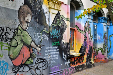 London; England - October 21 2021: fresco in the Swiss Cottage districtのeditorial素材