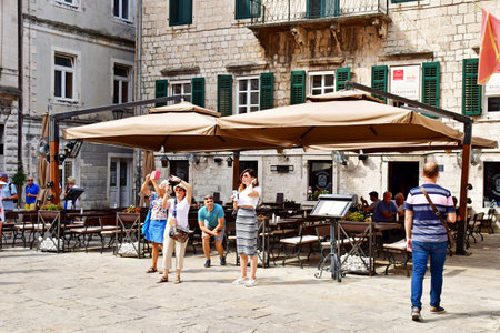 Kotor; Montenegro - September 13 2021: the picturesque old cityのeditorial素材