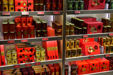 London; England - October 21 2021: Harrods, a famous department storeのeditorial素材