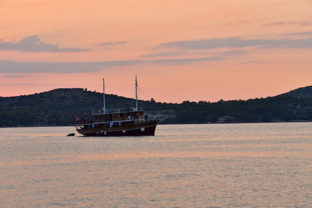 Sibenik,Croatia; - September 5 2021: the picturesque portのeditorial素材
