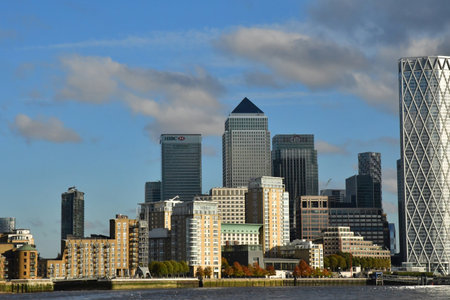 London; England - October 21 2021: a fluvial cruise on the Thames riverのeditorial素材