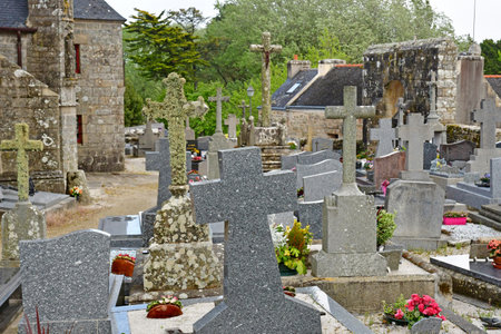 primelin; France - May 16 2021: the cemeteryのeditorial素材