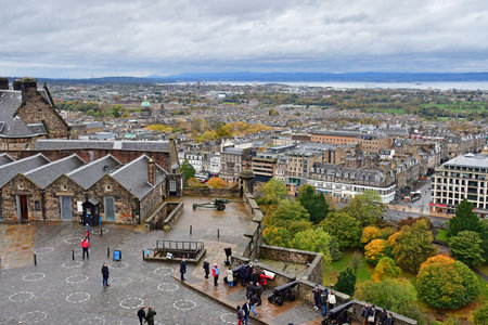 Edinburgh,Scotland - October 21 2021: the old picturesque cityのeditorial素材