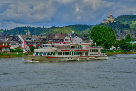 Rhine Valley; Germany- August 11 2021: the valley of medieval castlesのeditorial素材