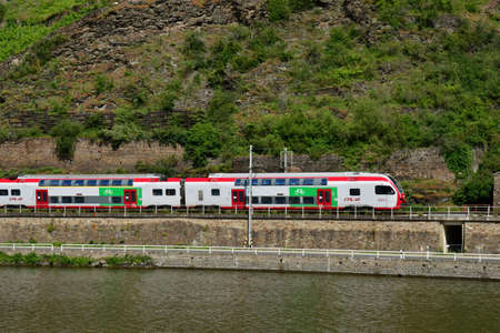 Moselle valley; Germany- august 11 2021 : the valley of vineyardのeditorial素材