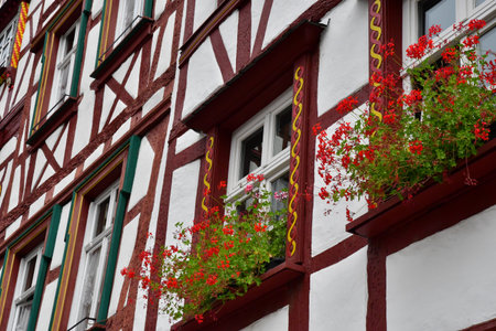 Bernkastel Kues; Germany- August 11 2021: the picturesque city in summerの写真素材