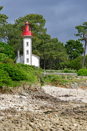 Combrit Sainte-Marine; France - may 16 2021 : the lighthouseのeditorial素材