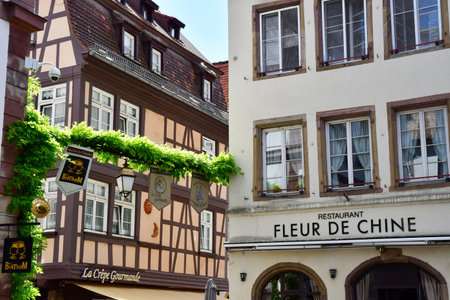 Strasbourg; France - august 8 2021: the picturesque city center in summerのeditorial素材