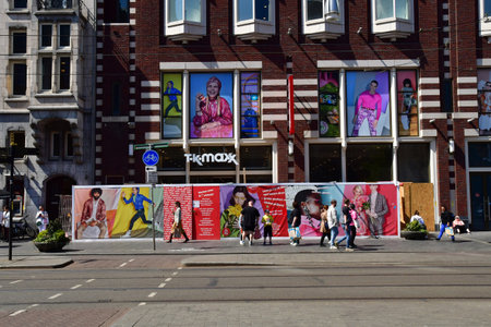 Amsterdam, Netherlands - may 22 2022: the touristy city centerのeditorial素材