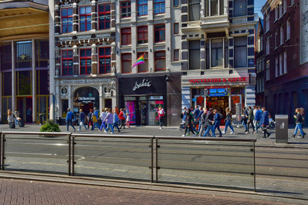 Amsterdam, Netherlands - may 22 2022: the touristy city centerのeditorial素材