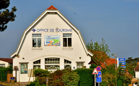 Wissant; France - May 10 2024: the tourism office of the seaside resort cityのeditorial素材
