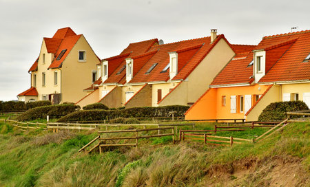Ambleteuse; France - May 10 2024: the seaside resort cityのeditorial素材