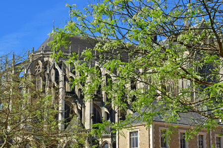 Le Mans; France - May 2 2023: the Saint Julien cathedral