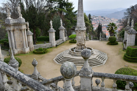 Lamego, Portugal - March 29 2022: the historical sanctuary of Our Lady of Remediosのeditorial素材