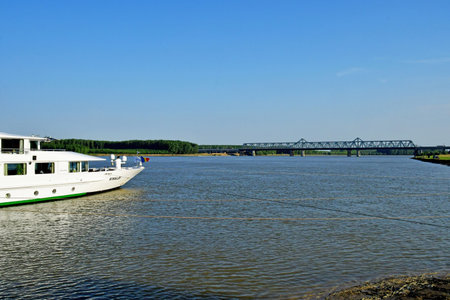 Fetesti, Romania - July 2 2023: the picturesque Danube riversideのeditorial素材