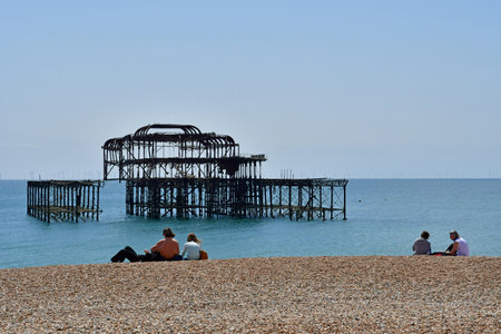 Brighton, England - June 04 2023: ruin of the West Pierのeditorial素材