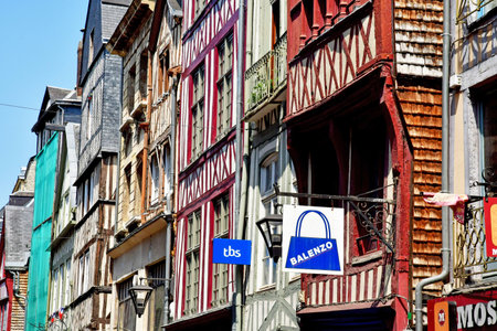 Rouen, France - June 13 2023: the picturesque Rue du Gros Horlogeのeditorial素材